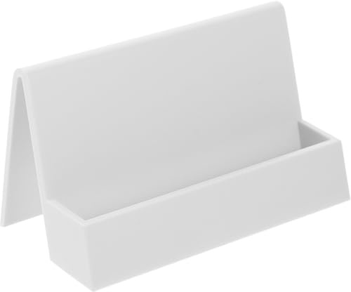 Abaodam Porte-Cartes de Visite Plastique Rigide Blanc Organisateur de Bureau et Support pour Affichage de Cartes et Rangement de Documents
