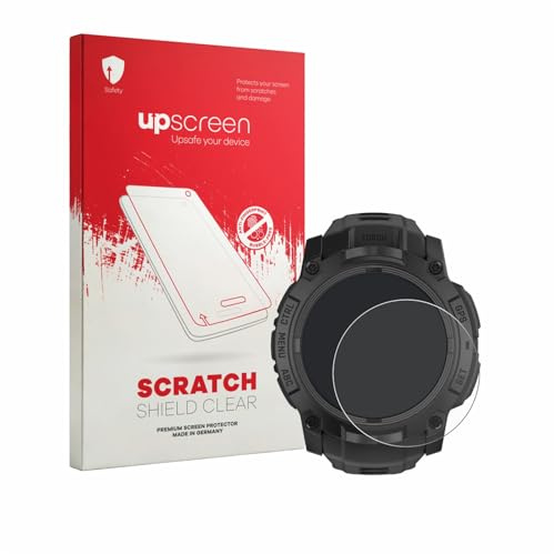upscreen Schutzfolie für Garmin Instinct 3 Tactical Edition (50 mm) – Made in Germany, Kristall-klar, Kratzschutz, Anti-Fingerprint