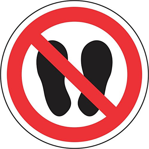 Indigos UG Aufkleber International Do not walk or stand here Symbol - 100mmx100mm KP-456 Sticker für Büro, Firma, Schule, Hotel, Werkschutz