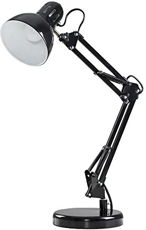 MiniSun | Retro Style Adjustable Black Metal Table Lamp | Table Lamps, Home Décor & Improvement Essential | Includes 4W LED Bulb [3000K Warm White]