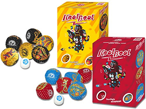 KoolBool 2 Jeux 4 Couleurs,Petanque avec 12 Boules Souples et Molles. Enfant Famille