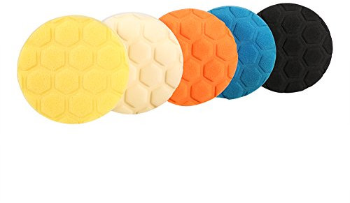 Gorgeri 5pcs 3/4/5/6/7 Inch Car Polishing Pad Kit, Buffing Sponge Polishing Pad Hand Tool Kit Compound Buffing Sponge Pads For Car Polisher Wax(4inch)