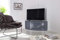 Homeology PANGEA Grey Beam-Thru Curved Tru-Corner 32”-55” TV Cabinet