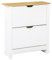 HOMCOM Narrow Shoe Cabinet, Space Saving Shoe Storage Cabinet with 2 Flip Drawers and Adjustable Shelves for 6-12 Pairs of Shoes for Hallways and Living Room, White