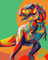 Elftoyer Peinture par numéros pour enfants, adultes et débutants, kit de peinture sur toile à faire soi-même pour décoration de la maison – Dinosaures colorés 40,6 x 50,8 cm (sans cadre)