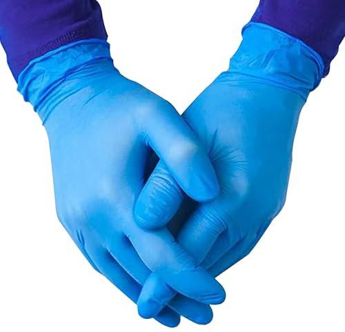 eatasty Disposable Gloves, Multi-Purpose Vinyl Gloves, Powder Free, Blue