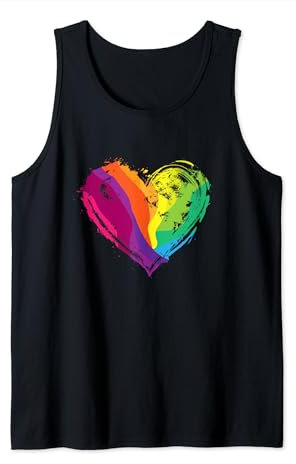 Drapeau lesbien en forme de cœur LGBT Débardeur