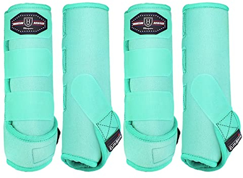 Harrison Howard Horse Sport Medizin Front Stoßdämpfende Stiefel Rundum Unterschenkel Schutz & Unterstützung Sportstiefel perfekt für Ausdauertraining und Leistung 4 Stück