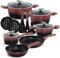 B EDENBERG Decorate Your Kitchen 15 TLG Topfset Induktion, Töpfe & Pfannen beschichtet, Kochtopf Set induktions, Kochtöpfe, Kochgeschirr, induktionsgeeignet, EB-5626