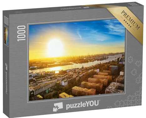 puzzleYOU: Puzzle 1000 Teile „Hamburg im Sonnenaufgang“ – aus der Puzzle-Kollektion Hamburg, Deutsche Städte