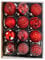 HAC24 12 Set Glas Weihnachtskugeln Handbemalt Christbaumkugeln Weihnachtsbaumkugeln Echtglas Weihnachtsbaumschmuck (Rot 2)