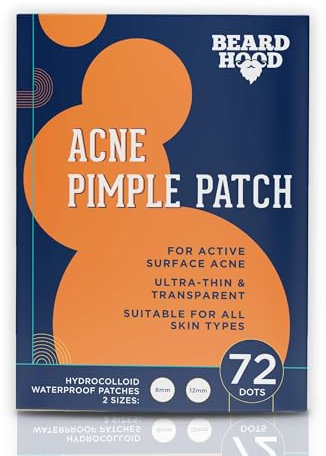 Beardhood Acne Pimple Patch | 72 Hydrocolloid Waterproof Patches | For Active Surface Acne | Absorbs Pimple Overnight, Reduces Excess Oil | For All Skin Types