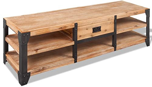 INLIFE TV-Lowboard Akazienholz Massiv 140 x 40 x 45 cm