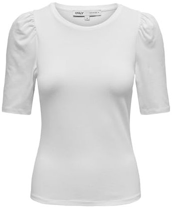 ONLY Onllive Love 2/4 Pufftop Jrs Noos Top, Blanco, Extra-Small Mujeres