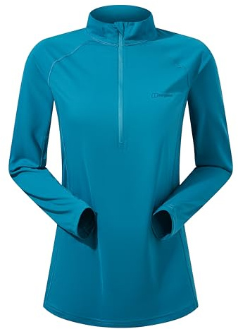 Berghaus Women's 24/7 Maternity Half Zipped Long Sleeve Tech T-shirt | Moisture Wicking | Breathable T-Shirt