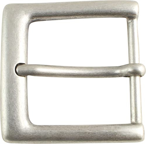 BELTINGER Gürtelschließe 5,0 cm | Buckle Wechselschließe Gürtelschnalle 50mm Massiv | Dorn-Schließe | Für Druckknopf-Gürtel bis zu 5cm Breite | Altsilber