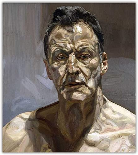 XCPORA Lucian Freud Poster Reflexion (Selbstporträt) 1985 Leinwand Malerei Ästhetik Wandkunst Lucian Freud Drucke für Wohnkultur Bild 60x70cm ohne Rahmen