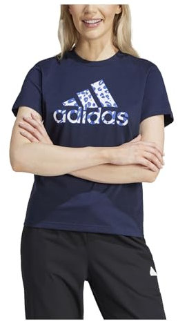 adidas Donna Animal Print Graphic Tee, Legend Ink, S