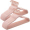 SONGMICS Grucce Velluto 50 Pezzi, Grucce Appendiabiti Lunghe 41,5 cm, Salvaspazio, Capacità di Carico Elevata, Gancio Girevole a 360°, per Cappotti Camicie Completi, Rosa e Oro Rosa CRF026P02