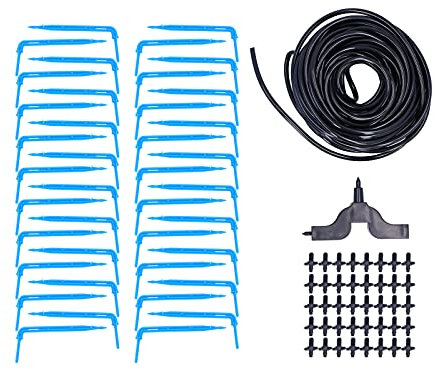 Il Kit di Irrigazione a Goccia da 15 M Supporta Singoli Doppi Quattro Gocciolatori per Vasi di Fiori, Piantine, Giardinaggio Domestico