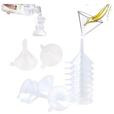 Lot de 10 mini entonnoirs en plastique Tinys - Petits entonnoirs pour remplir de petites bouteilles, flacons de cuisine, parfums, outils spécialisés et gadgets