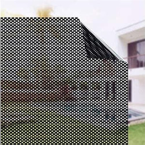 hxoity One-Way Vision Perforated Vinyl Privacy Window Film, Adhesive Glass Wrap Roll for Car Side Rear Window Sun Protection (Size : 500 x 90 cm (196.9 x 35.4''))