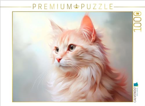 CALVENDO - Puzzle Katzen im Pastell-Stil | 1000 Teile Lege-Größe 64x48cm Foto-Puzzle für glückliche Stunden: Katzenporträt