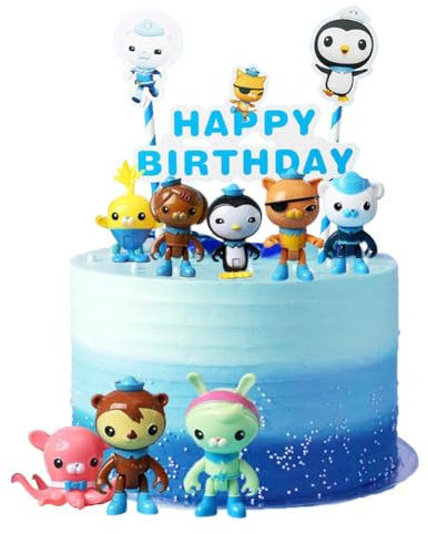 MGKEOUF Ocean Figures - Cake Decoration, Animal Theme Party Decorations, 9PCS