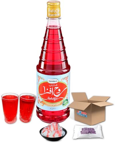 Rooh Afza Drink Rose Syrup | For Drinks Or Desert Recipes | 1 X 800ML Bottle Boxed Treatz
