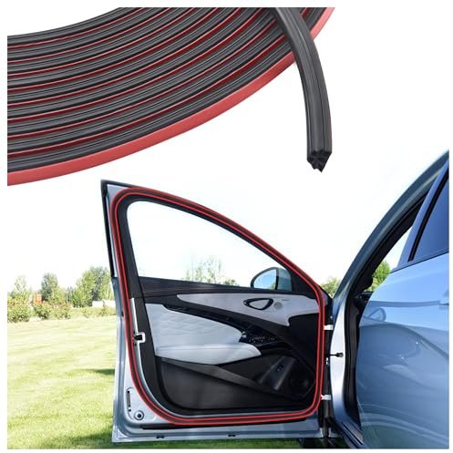 16.4Ft Automotive Weather Stripping,Upgrade Soundproofing Car Door Seal Strip with 3 Layer Structure,Universal Car Accessories Rubber Driver Door Seal for Car Door/Hood (16.4Ft)