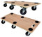 PROREGAL Profi Transportroller mit 6 Rollen | HxBxT 11x30x68 cm | Traglast 300kg | Sperrholzplatte | Braun | 1 Stück | Möbelroller Rollbrett Transporthilfe Rollwagen Roller