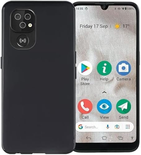 PIXFAB For Doro 8100 Case, [Ultra Slim] Scratch Resistant TPU Gel Rubber Soft Skin Silicone [Protective Case] Cover For Doro 8100 - Black