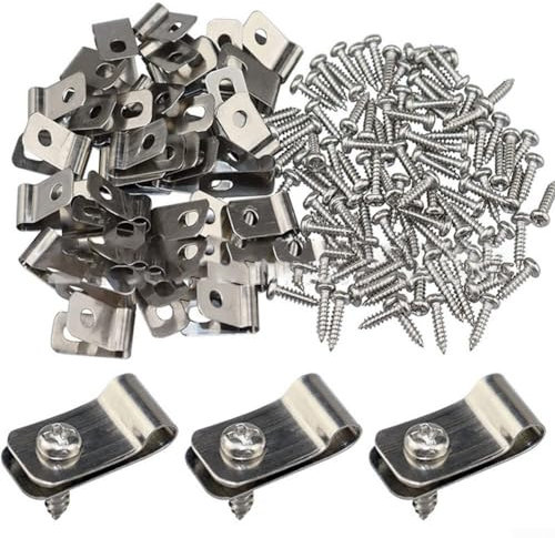 P-clips, Wire mesh screw on clips, Wire Mesh Screw on clips Fencing P-Clips Security Fencing Dog Cages for Wood Metal Fencing, Electrical Wire(200pcs)
