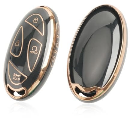 [Neu 2024] GAFAT Hyunda-i Tucson 2025/ Kona SX2 EV/ Ioniq 6/ ioniq 5/ Sante Fe 2024 2025 2026 Schlüsselhülle, Autoschlüssel Schutz, Schlüsselgehäuse, Schlüsselcover, TPU Kieselgel (Schwarz, 7-Tasten)