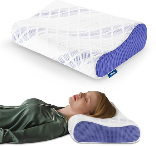 LAMB Nackenkissen kopfkissen,Schlafkissen Memory Foam,Ergonomisches Kissen, Nackenstützkissen für Seiten- und Rückenschläfer, Nackenkissen mit Bezug