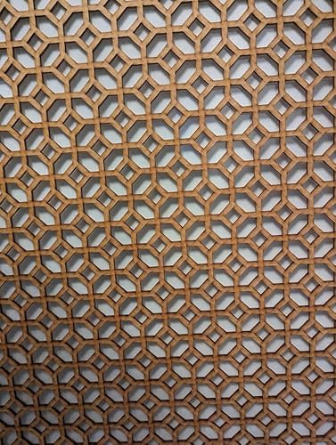 Wooden mesh laser cut in 6mm thick mdf decorative panel for radiator covers, partition walls and home made cabinets (various sizes) pattern (SD2M). Made in the UK (Unprimed, 620mm x 300mm)