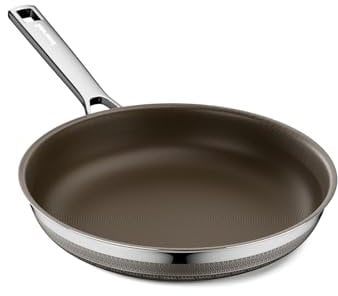 Innerwell Padella in Ceramica 20 cm, Padella ad Induzione con Rivestimento Ceramico Antiaderente in Titanio, Padella in Acciaio Inox con Triplo Strato di Acciaio Inox, Senza Pfoa, marrone