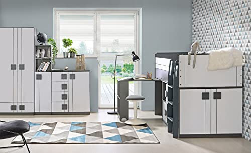 Jugendzimmer Gumi Komplett Set, 4-teilig mit Hochbett