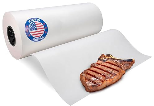 White Butcher Paper 24 x 12000 (1000 feet) - USA-Made Natural Butcher Paper Roll for Meat and Fish - Uncoated, Unwaxed & Food-Grade Material for Smoking, Grilling & Barbecue by IDL Packaging