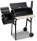 Jaxguom Barbecue au charbon de bois multifonction avec thermomètre, fumoir et fonction barbecue, barbecue avec couvercle, roues, chariot de barbecue avec régulation de l'air