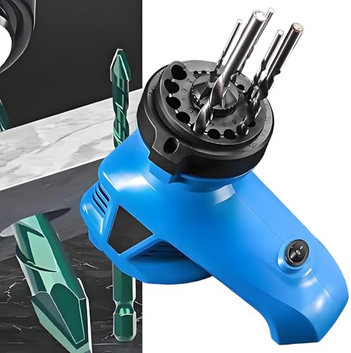 End Mill Sharpener, Drill Bit Sharpener for All Bits(1/8''- 15/32''), Twist Drill Bit Sharpener Grinder, Portable Home Use Drill Bit Sharpener Machine, 130° Standard