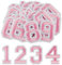 Morcheiong 40 Pcs Iron on Number Patches 0-9, 2 Inch Iron on Embroidered Numbers for Clothing, Pants, Hats, Bags- Pink