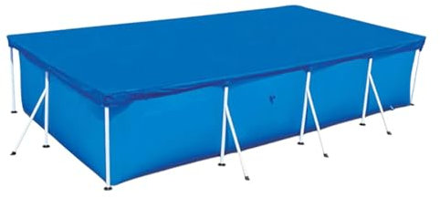 Bâche de piscine gonflable rectangulaire en polyéthylène pour piscine familiale 410 x 226 cm