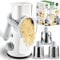 Rotary Cheese Grater with 3 Replaceable Stainless Steel Drum Blades and Strong Suction Base Kitchen Round Rotary Cheese Grater UK for Vegetables,Fruits,Nuts,The Perfect Kitchen Tool