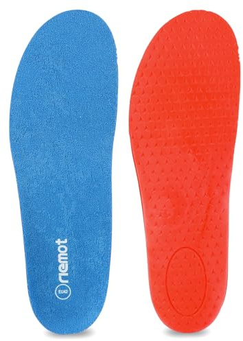 riemot Terry Cloth Sport Insoles Comfort PU Foam Shoe Insole Soft for Sneakers, Running, Work Shoes - for Leisure and Sport - Blue UK7 / EU41