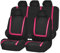 JNNJ 9 Pezzi Set Completo Di Coprisedili per Auto, Set Copri-Sedile per Anteriori E Posteriori, Universale Auto Sedile Protezione Del Rilievo, Accessori Autos Interno Berlina Furgone(Rosa)