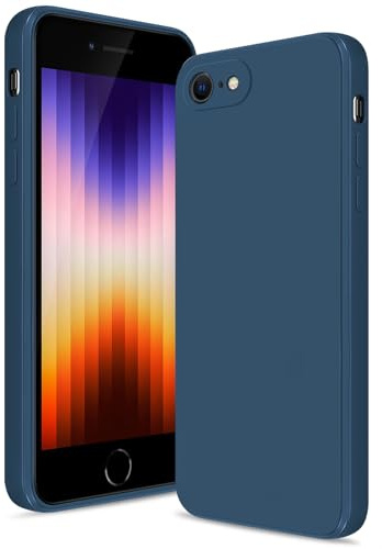 Btstring Case for iPhone SE 2022/2020/iPhone 8/7, Blue | Soft Silicone, Upgraded Camera Protection, Shockproof Slim, Anti-Scratch Microfiber Lining