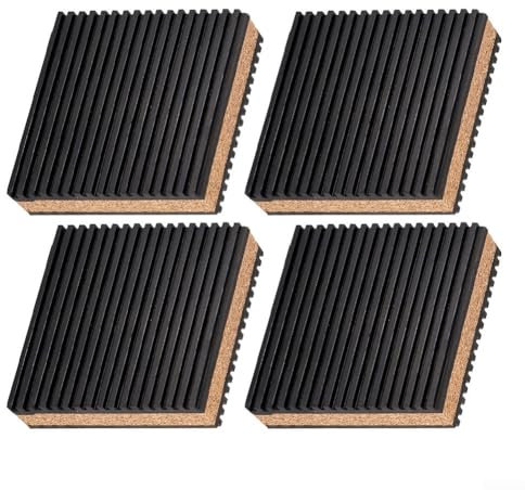 Lot de 4 tapis en liège en caoutchouc pour absorber les chocs et réduire les vibrations dans divers appareils