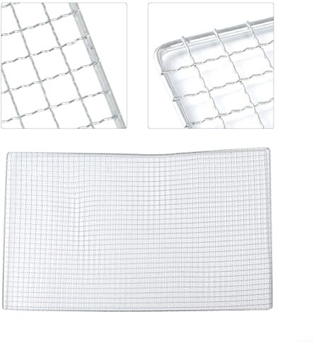 Griglia per barbecue in acciaio inox per cucinare uniformemente, perfetta per grigliare vari ingredienti durante le attività all'aperto (60 x 40 cm)