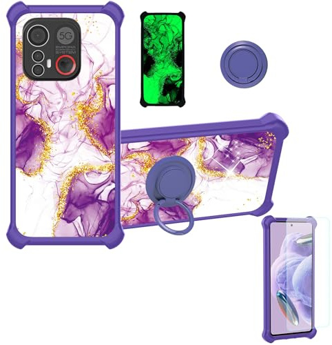 Aroepurt hülle Kompatibel Für Emporia ME.6 Hülle Case Handyhülle Schutzhülle Cover [Mit 9H Härte HD Schutzfolie] PC + Silikon Ständer JSZ-ZDL